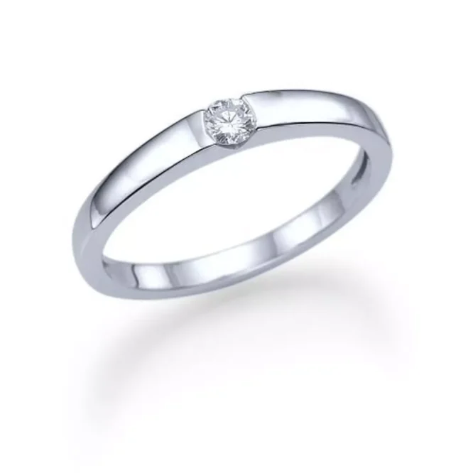 Diamond Engagement Ring Round Cut 0.15 Ct Certified Lab Grown 14K White Gold - Image 3