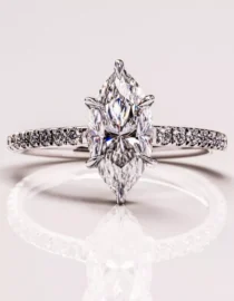Certified Lab Grown Diamond Solitaire 2.00 CT Marquise Cut Solid 14k White Gold Engagement Ring
