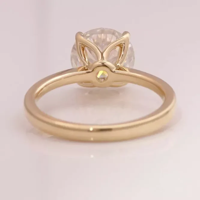 3 Ct Round Cut F/VS1 Lab Grown Diamond Solitaire Engagement Ring 14k Yellow Gold - Image 4