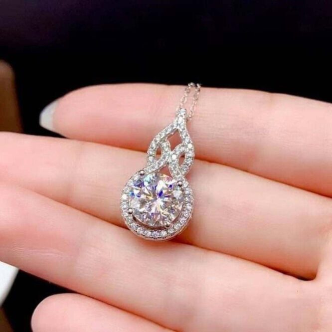 2.50 CTW Round Cut Certified CVD Diamonds Wedding Pendant Solid 18k White Gold