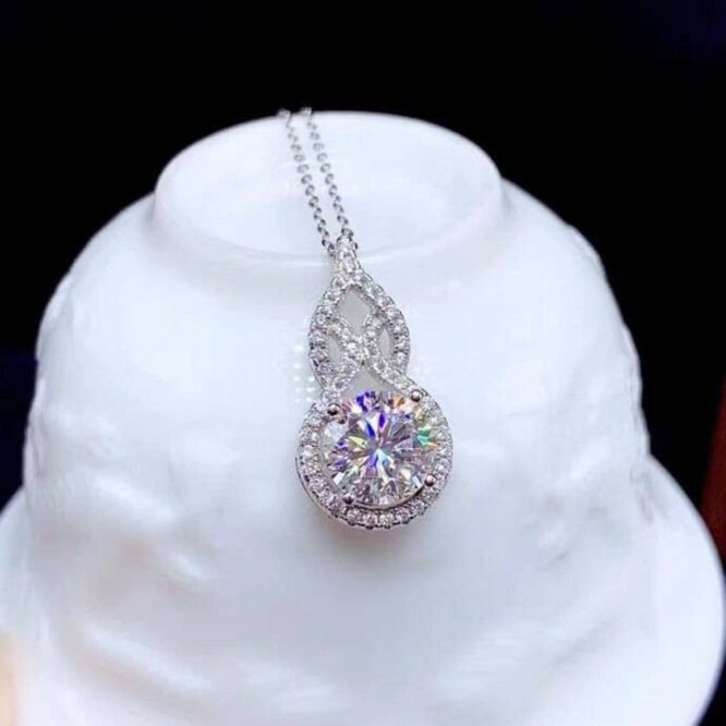 2.50 CTW Round Cut Certified CVD Diamonds Wedding Pendant Solid 18k White Gold