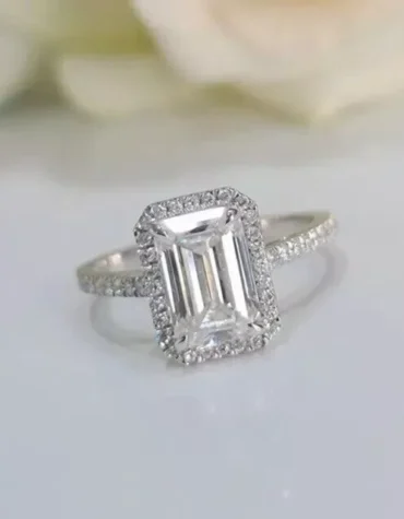 Women's Fancy Wedding Ring Emerald Cut 2.38Ctw Certified Lab Grown Diamond