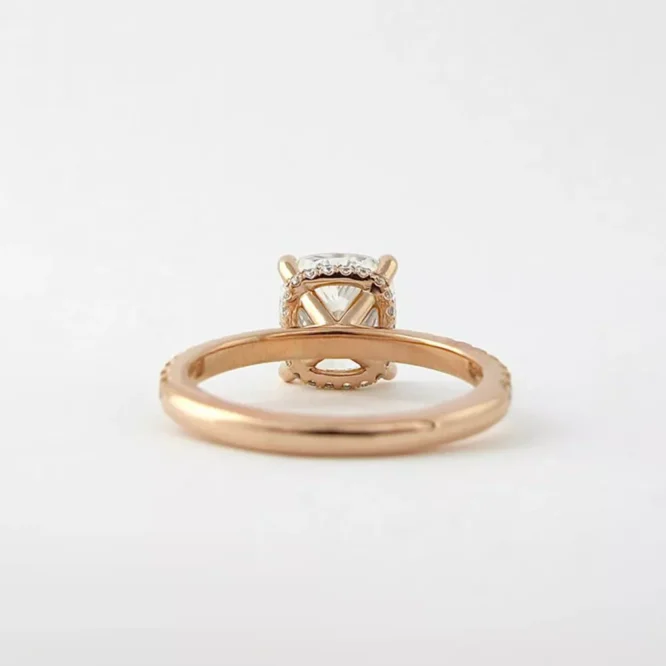 Diamond Engagement Ring Cushion 1.30 Carat Lab Grown 14K Rose Gold - Image 3