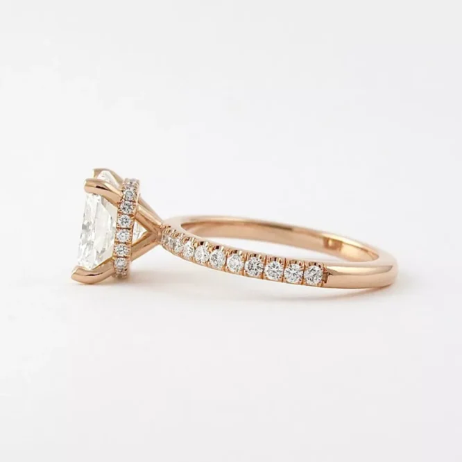 Diamond Engagement Ring Cushion 1.30 Carat Lab Grown 14K Rose Gold - Image 5